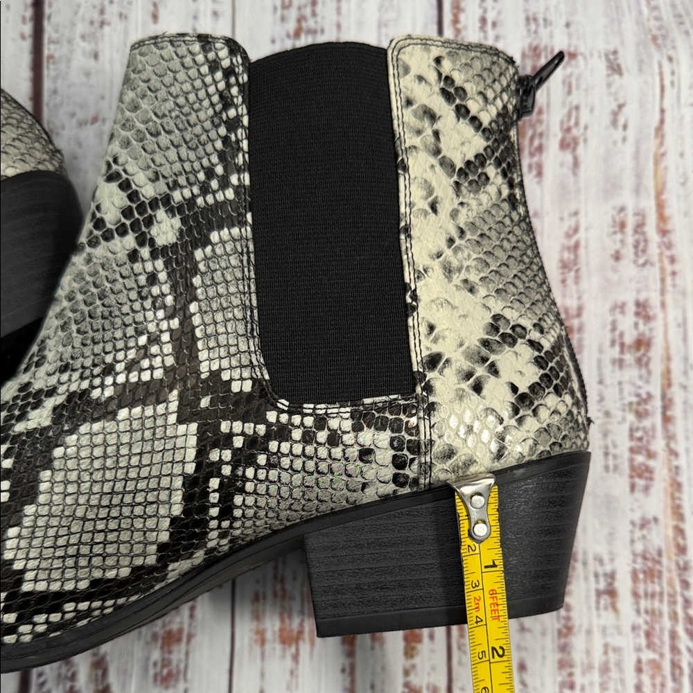Esprit Leather Snakeskin Pattern Ankle Boots 11 - Picture 12 of 14
